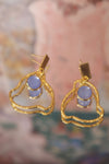 Earrings small cloud blue pebble