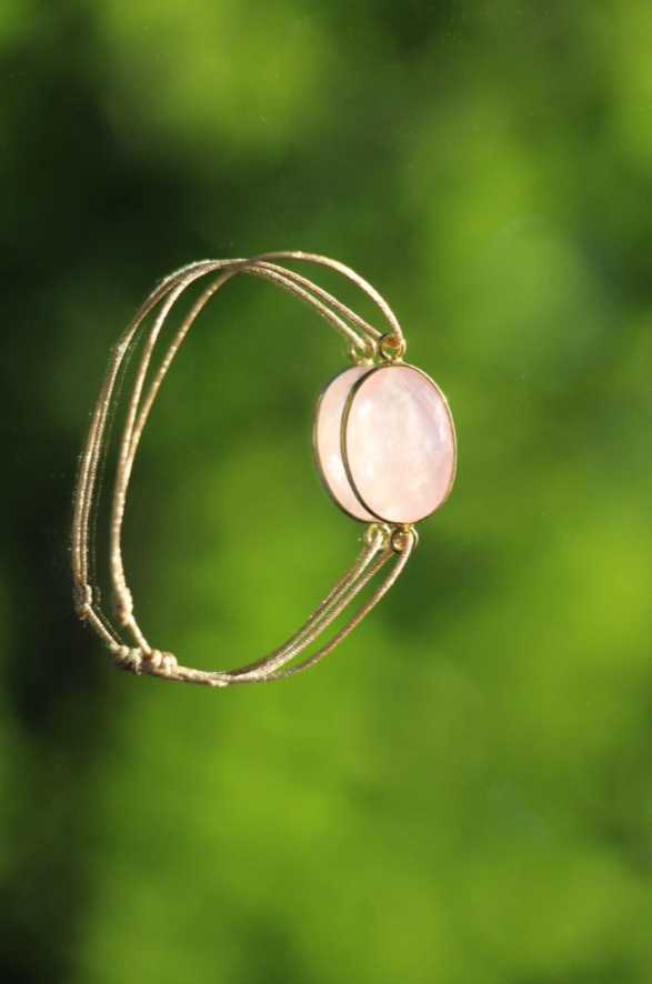 Wire Bracelet - Rose Quartz Sunrise