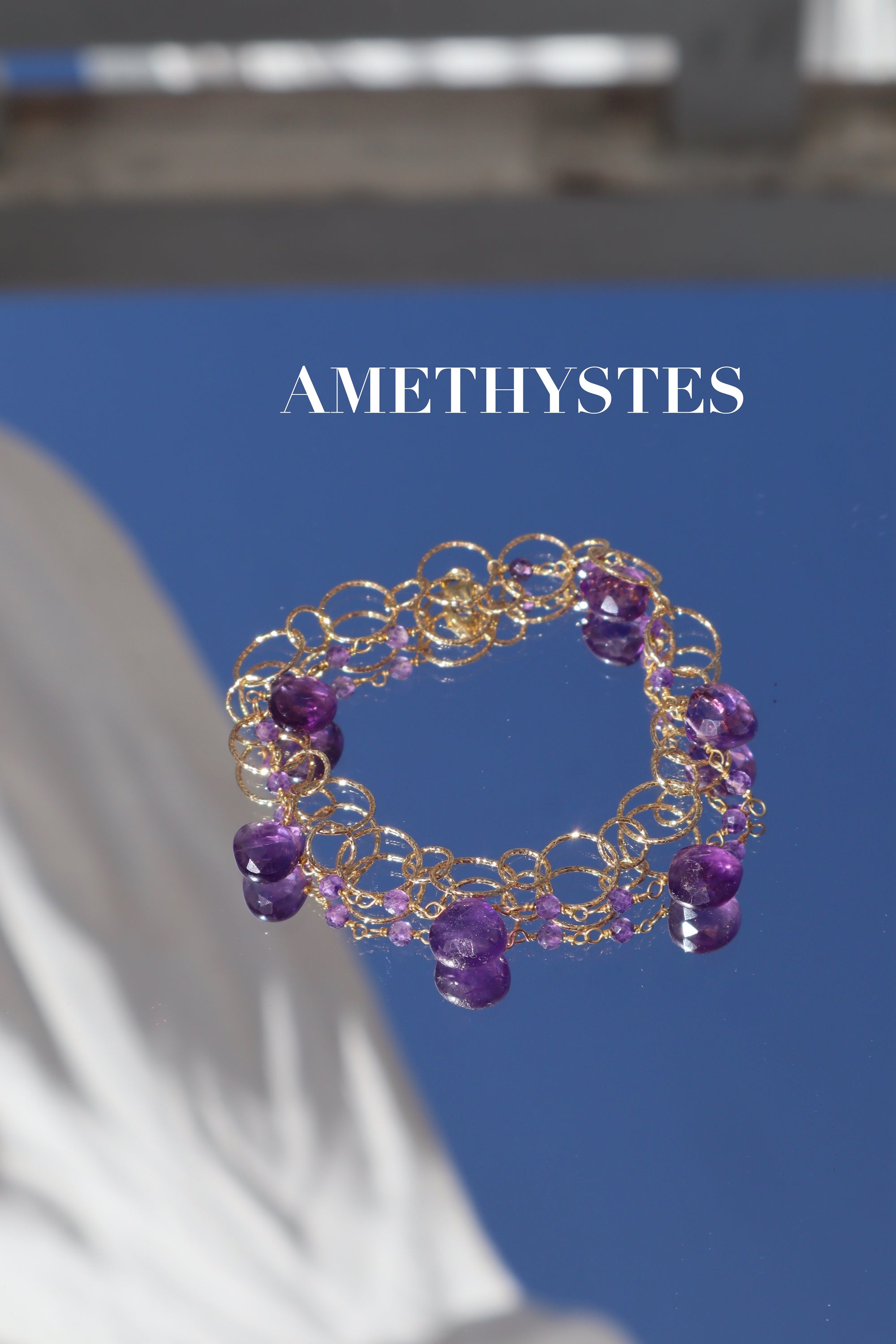Amethyst bubble bracelet