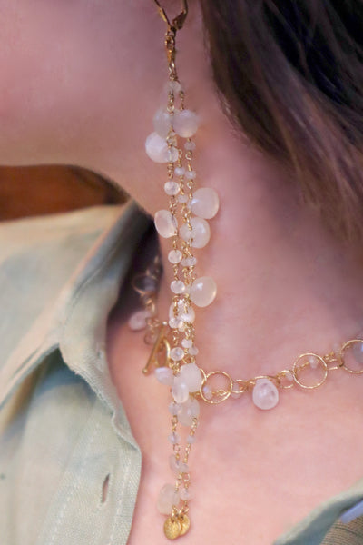 Earrings and pendant "AMUSE" moonstones.