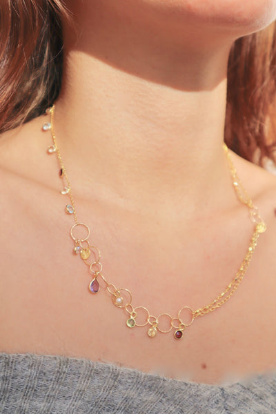 necklace mix and match semi-precious stones