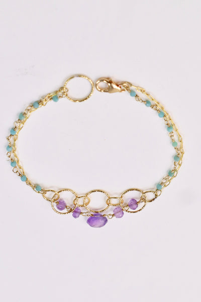 Jewellery made in France: Amethyst chalcedony bracelet