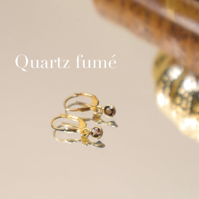 Mini smoky quartz earrings