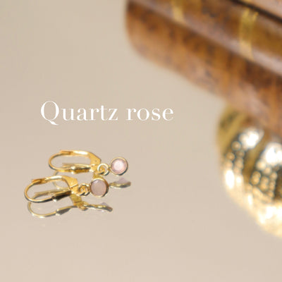 Mini rose quartz earrings