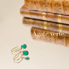 earrings small stones green agate