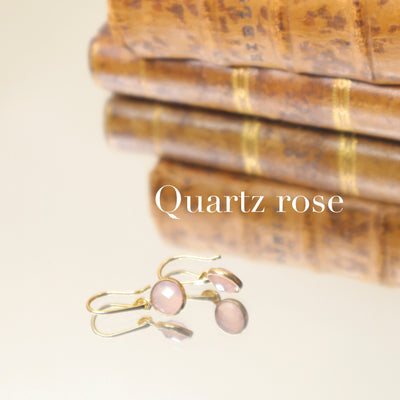 earrings small stones rose quartz