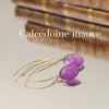 Earrings wishbone clasp purple chalcedony