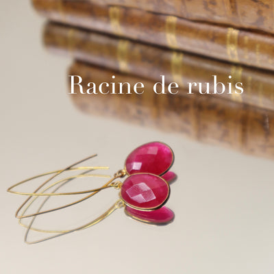 Ruby root wishbone earrings