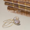 Grey agate wishbone earrings