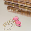 Earrings wishbone clasp pink chalcedony