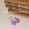 Earrings purple chalcedony stone