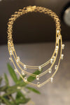 Topaz necklace on 3 rows