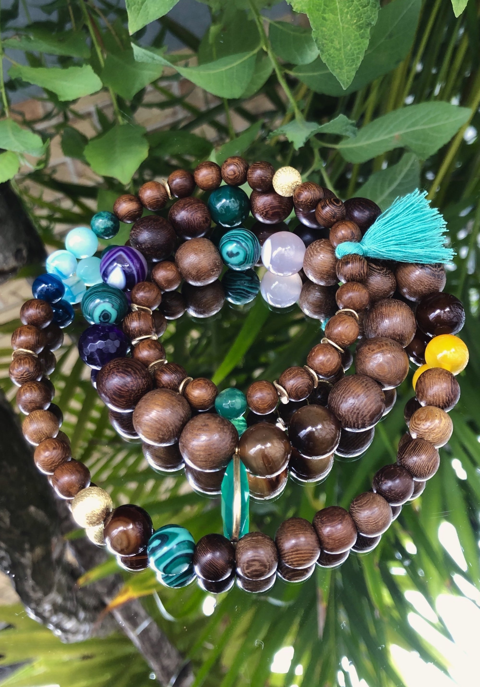 Wooden bracelet and beads 