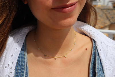 Multi-topaz necklace