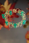 Bubble bracelet green agates