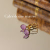 earrings, small purple chalcedony stones