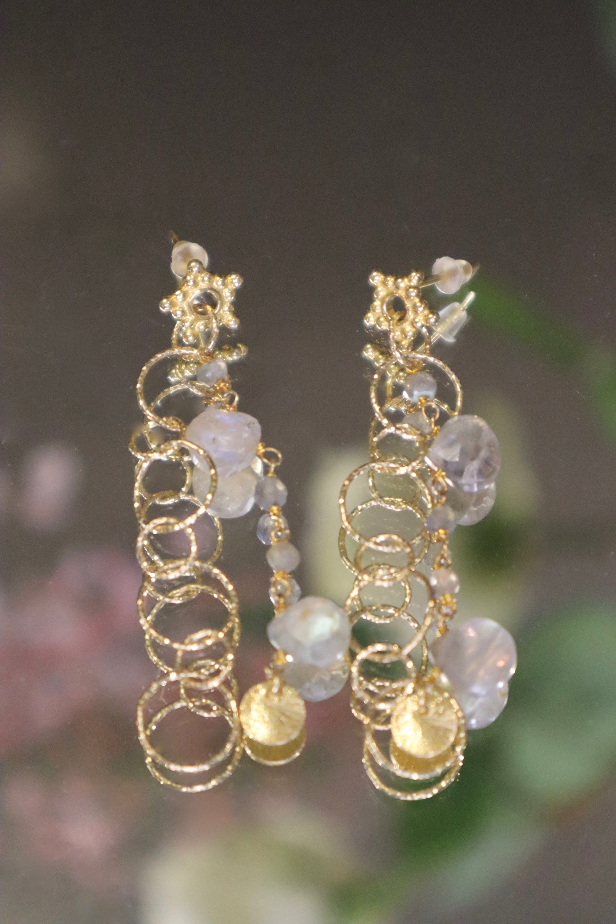 Bubble moonstone earrings