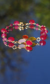 Lucky" bracelet in ruby root and gemstones