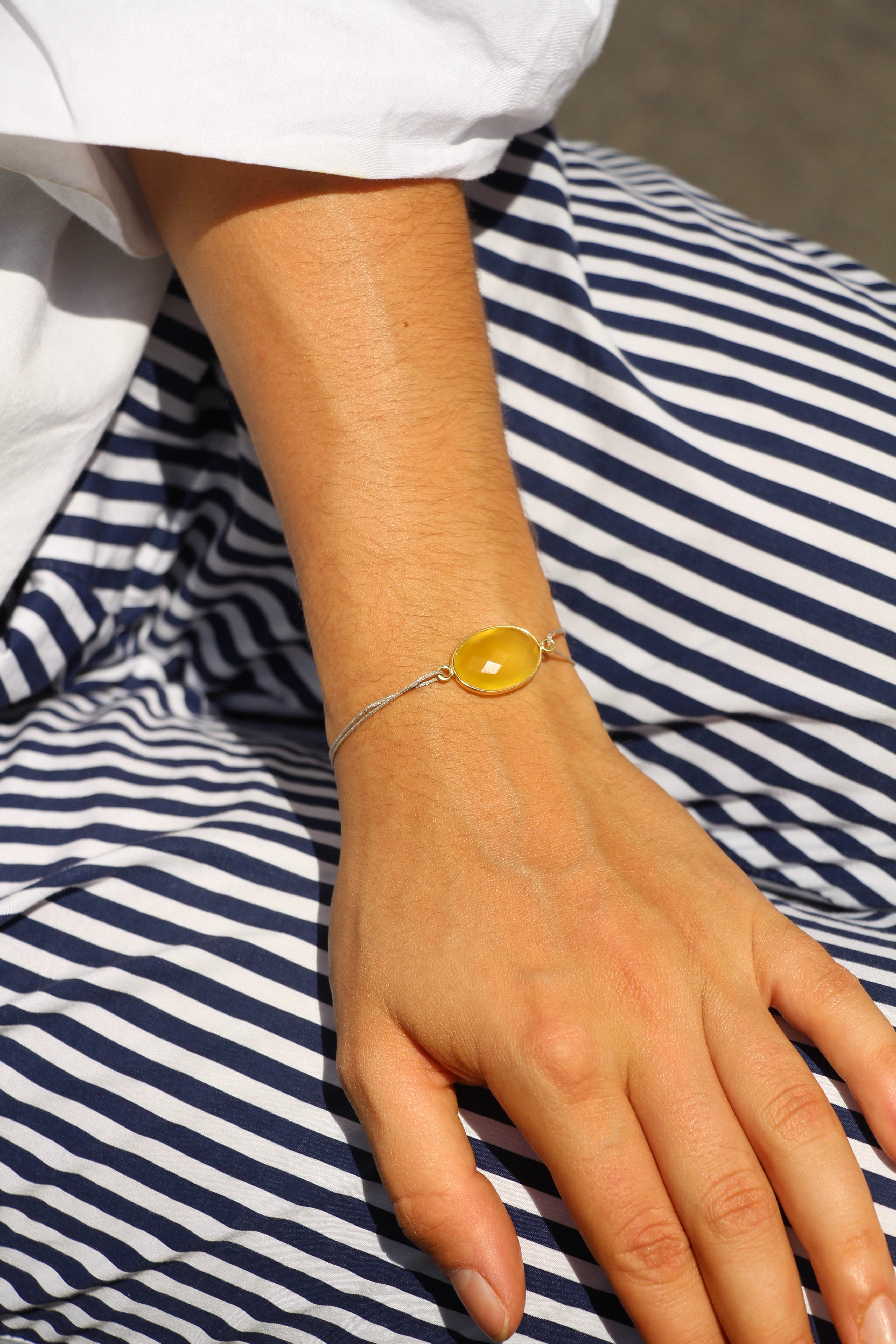 Bracelet Solaire - Calcédoine Jaune