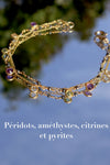 Double chain bracelet with semi-precious stones