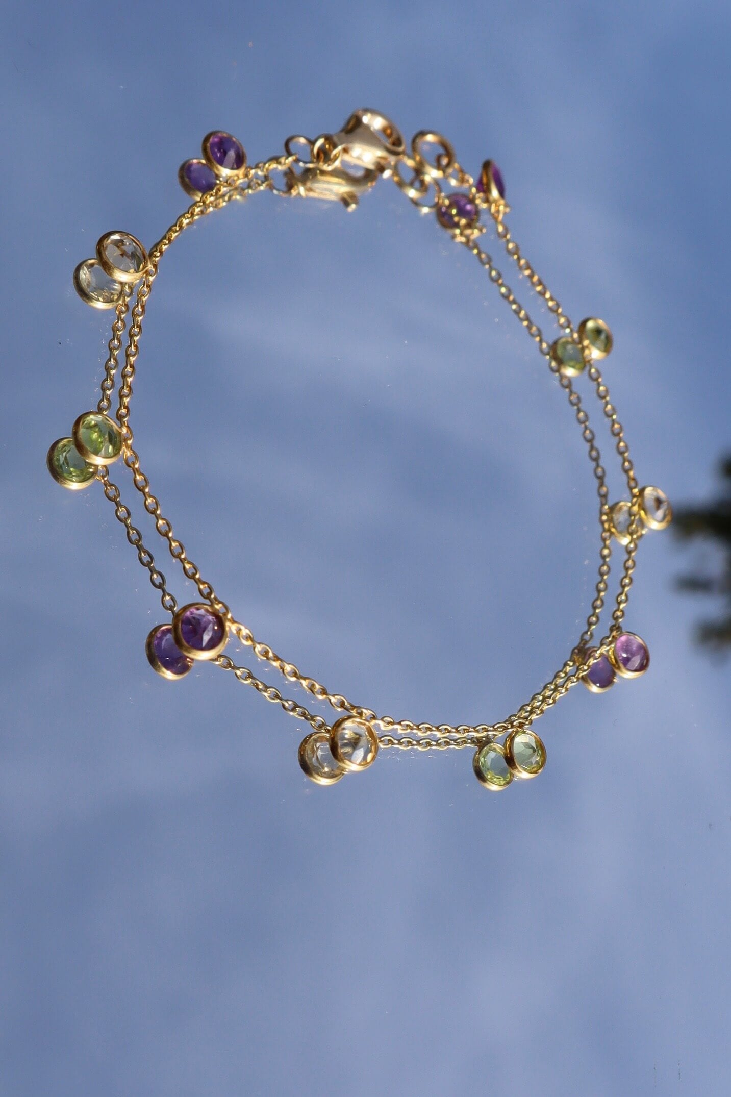 Multi-stone chain bracelet