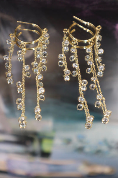 multi-stone creole earrings